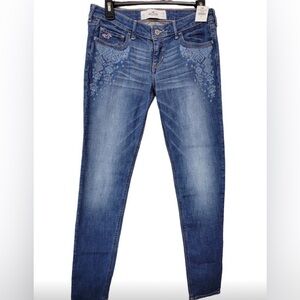 Hollister NWT Skinny Jeans 29x32 9R Blue Fun Pocket Detail Women’s